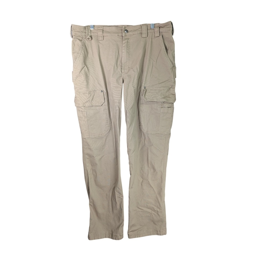 Duluth Trading Co Flex Fire Hose Pants Mens 40x36 Khaki Tan Workwear Cargo